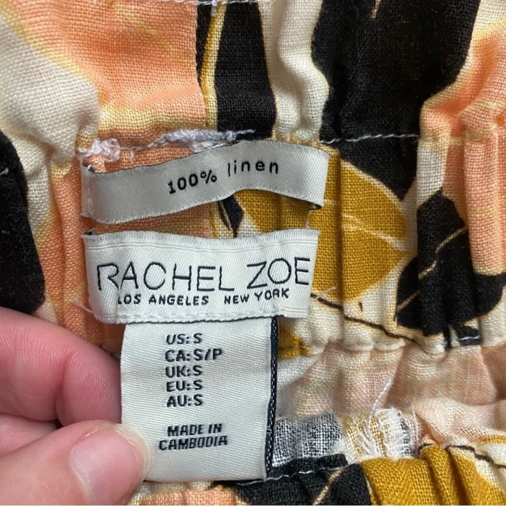 Rachel Zoe 100% Linen Multi Color Floral Shorts Size Small - Picture 3 of 4